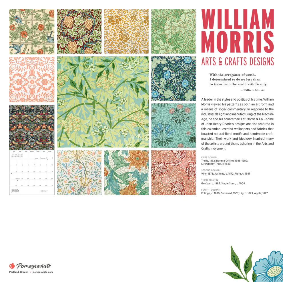 WALL CALENDAR 2026- WILLIAM MORRIS