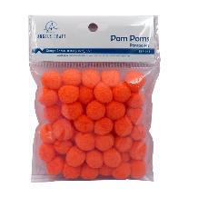 POM-POMS, 50PC APPROX 2CM , ORANGE