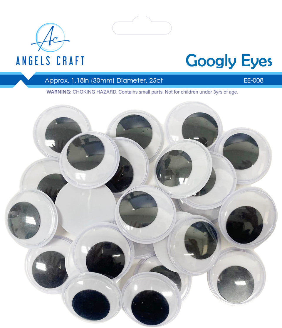 WIGGLES EYES APPROX 3CM (25CT)