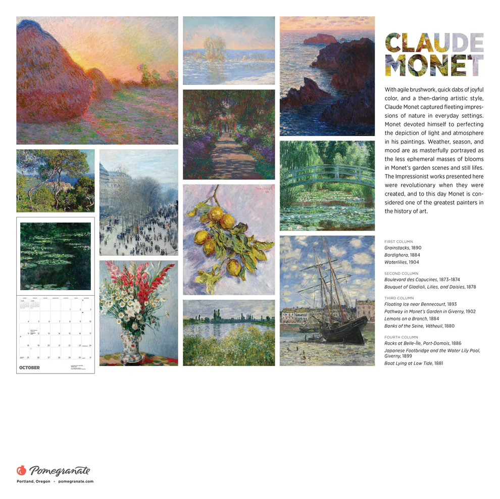 WALL CALENDAR 2026 - CLAUDE MONET