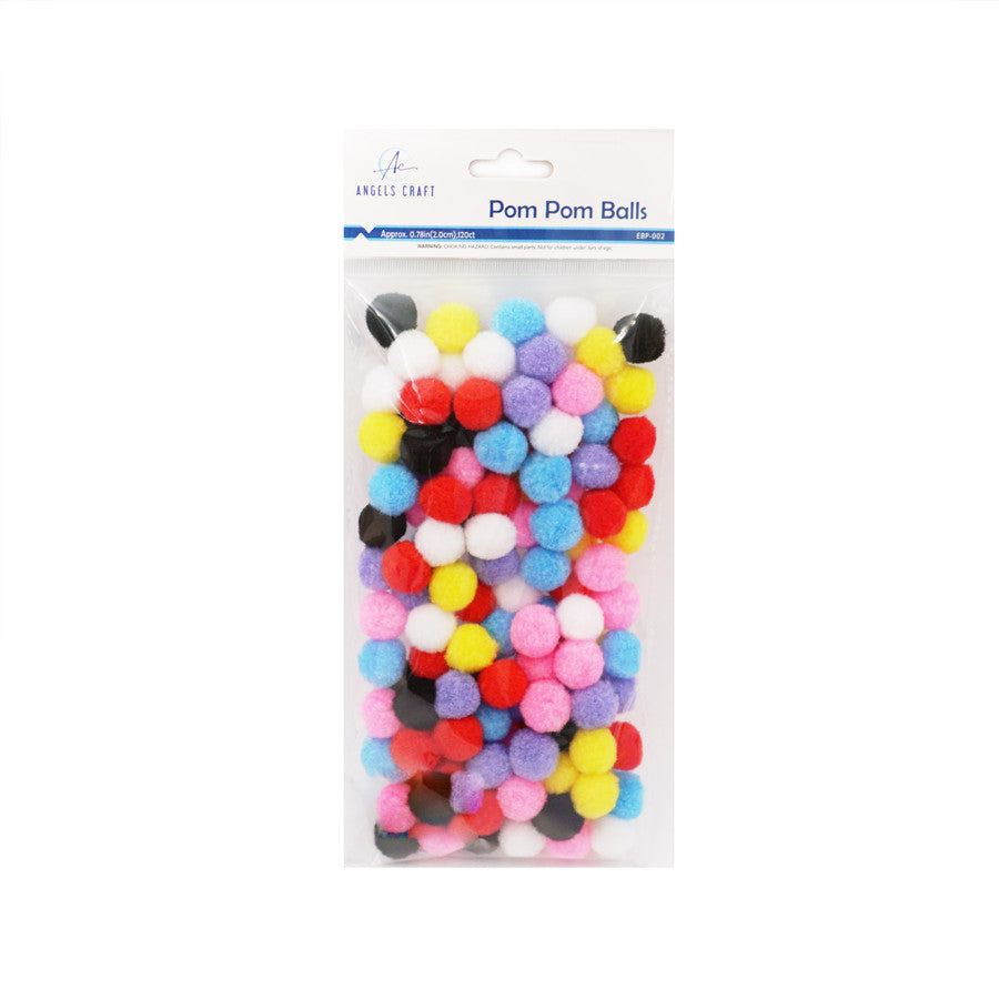 POM - POMS,  ASSORTED COLORS APPROX - 2CM (120PC)