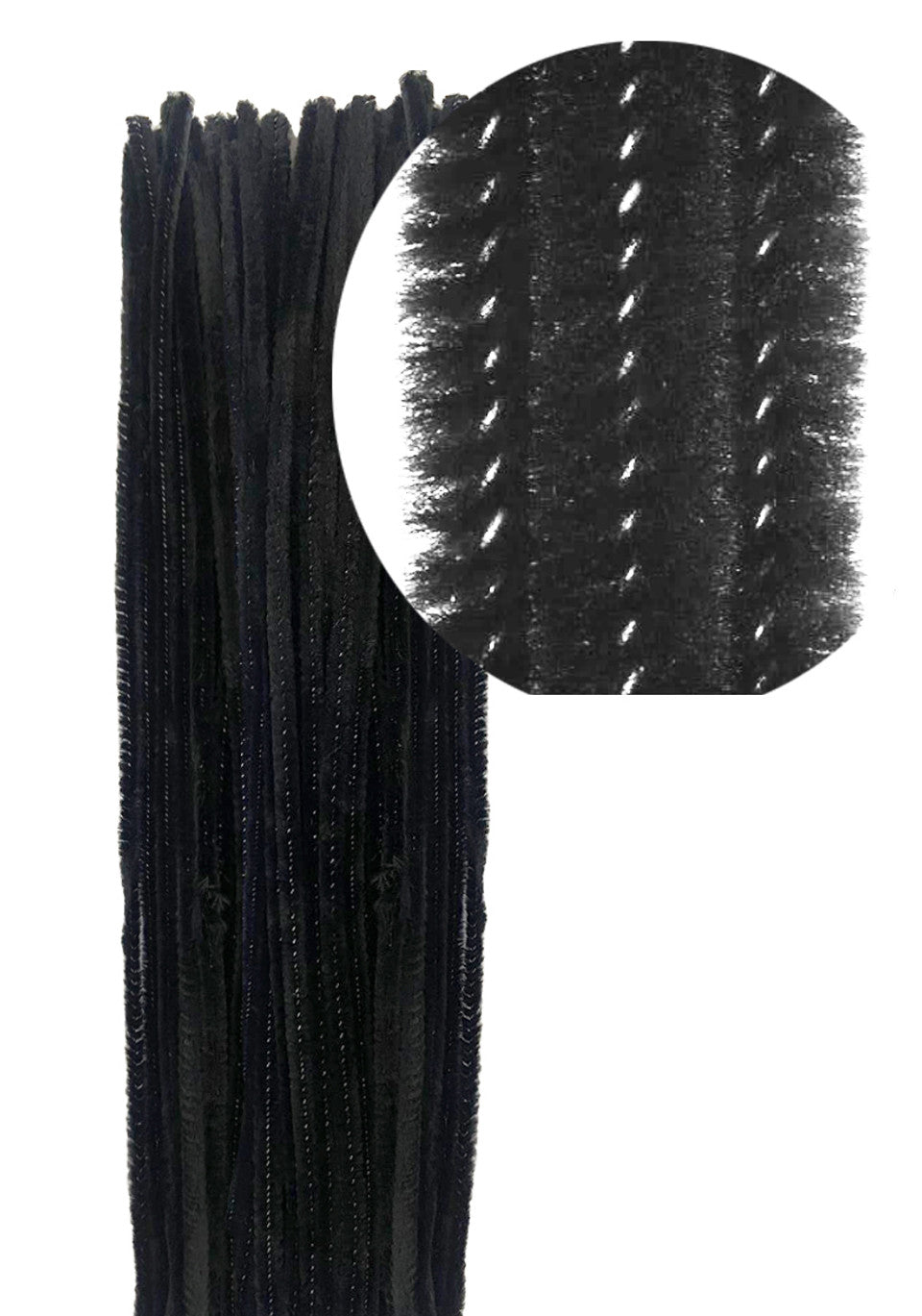 CHENILLE STEMS 11.8" X 0.24" PACK OF 25 - BLACK