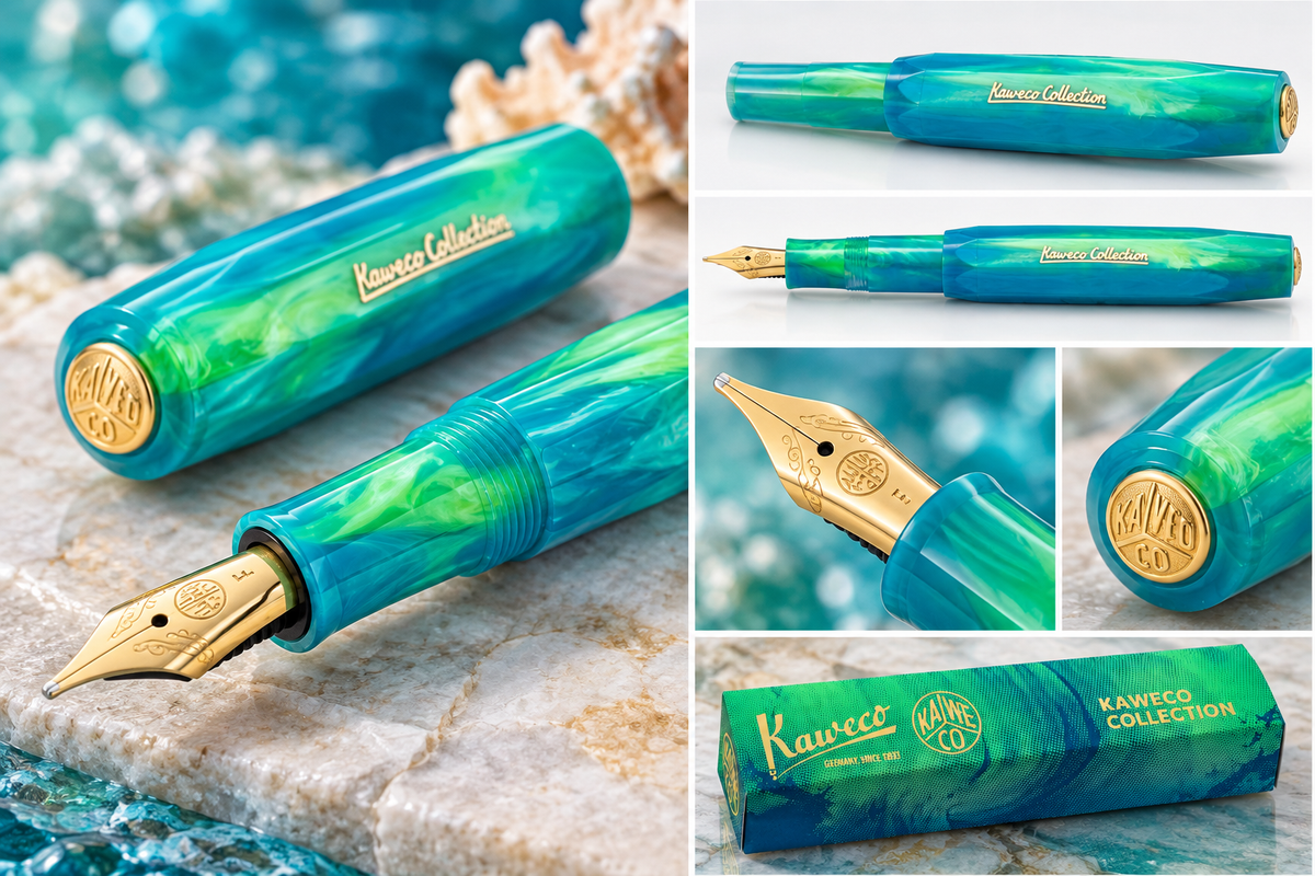 KAWECO COLLECTION FOUNTAIN PEN -MARBLE OCEAN  (FINE NIB)