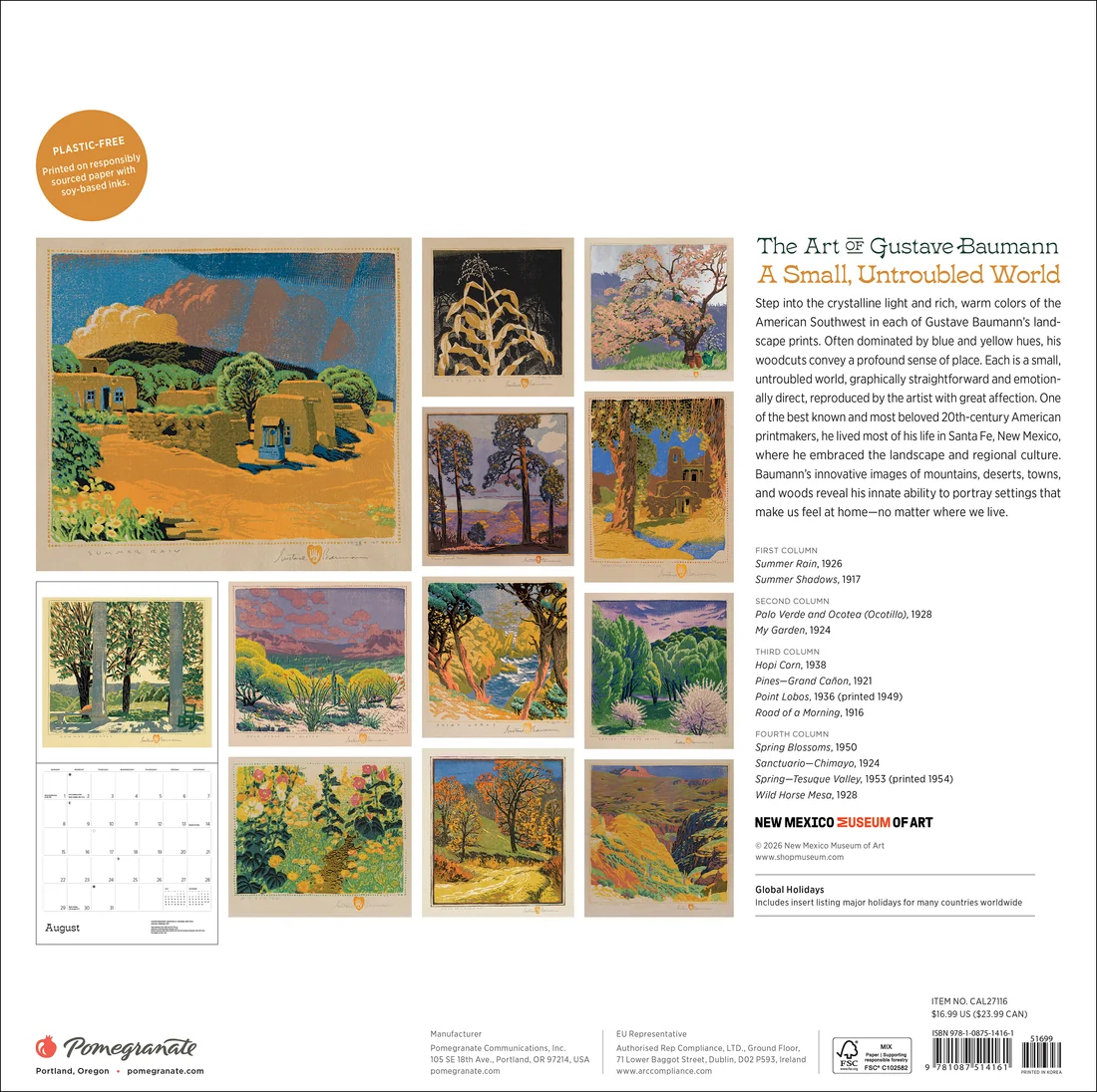 WALL CALENDAR 2027 - A SMALL UNTROUBLED WORLD THE ART OF GUSTAVE BAUM