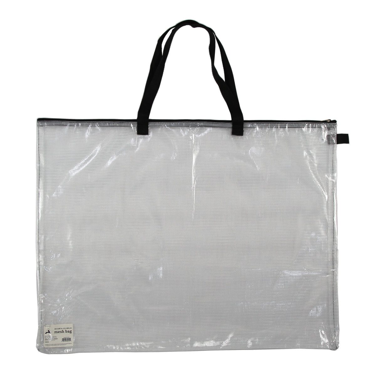 VINYL MESH ZIPPER BAG 20&quot;x26&quot; WITH HANDLES