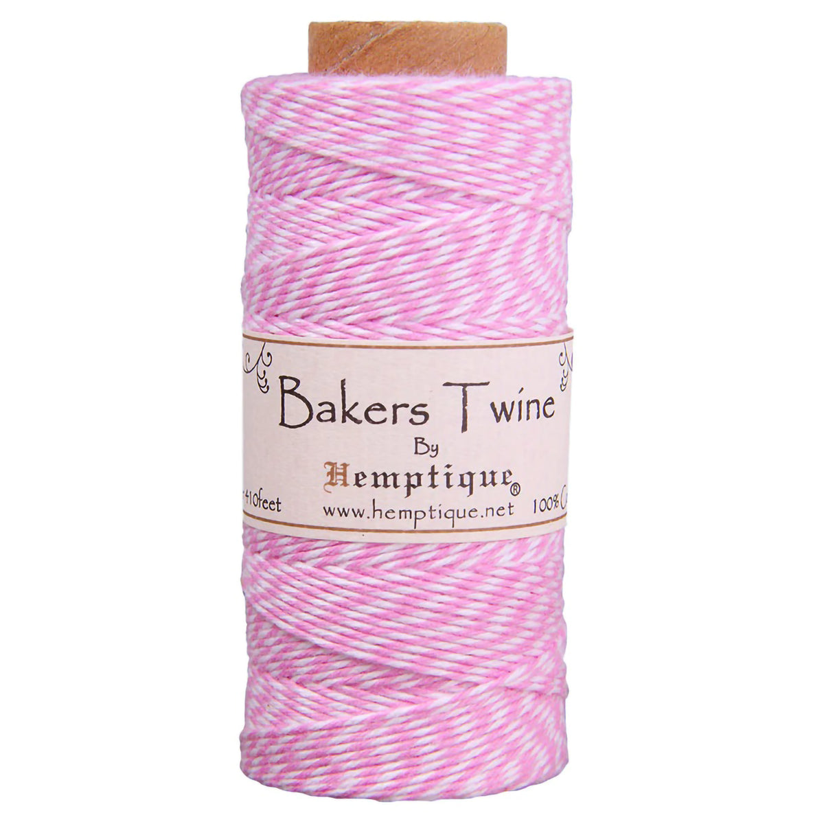BAKERS TWINE SPOOL 410FT LIGHT PINK &amp; WHITE