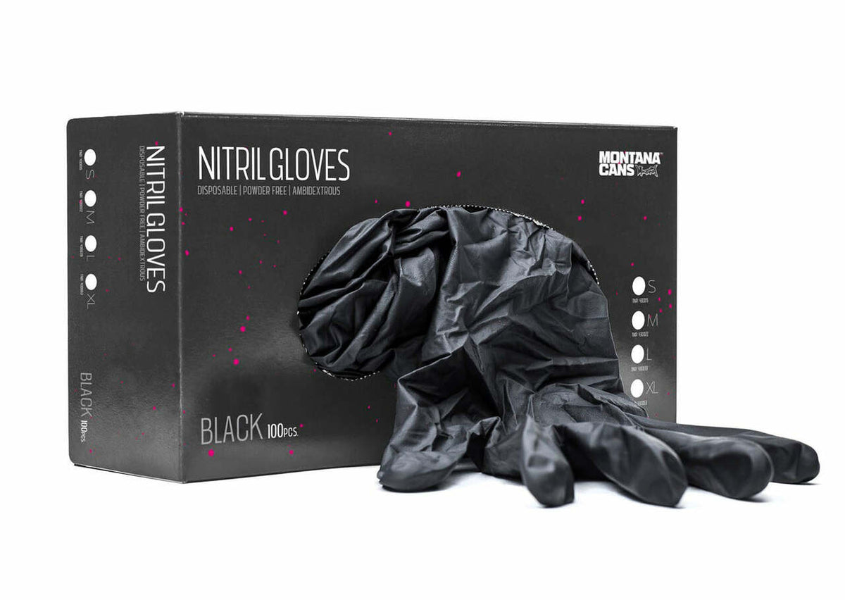 NITRIL GLOVES BLACK MED BX/100