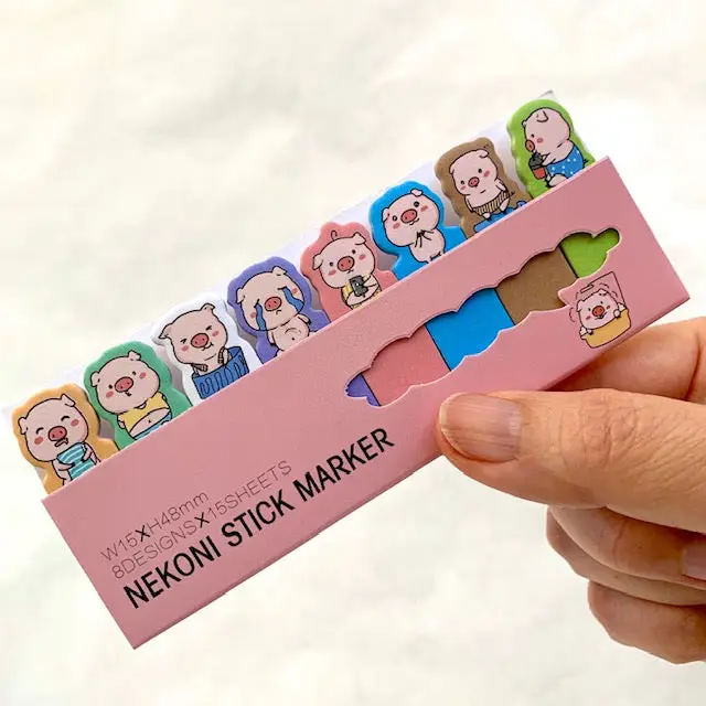 NEKONI STICKY NOTE TABS PIGGY