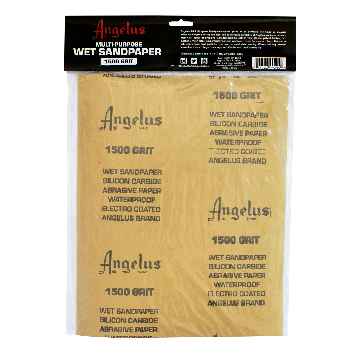 WET SANDPAPER 9X11 1500 GRIT 5PK