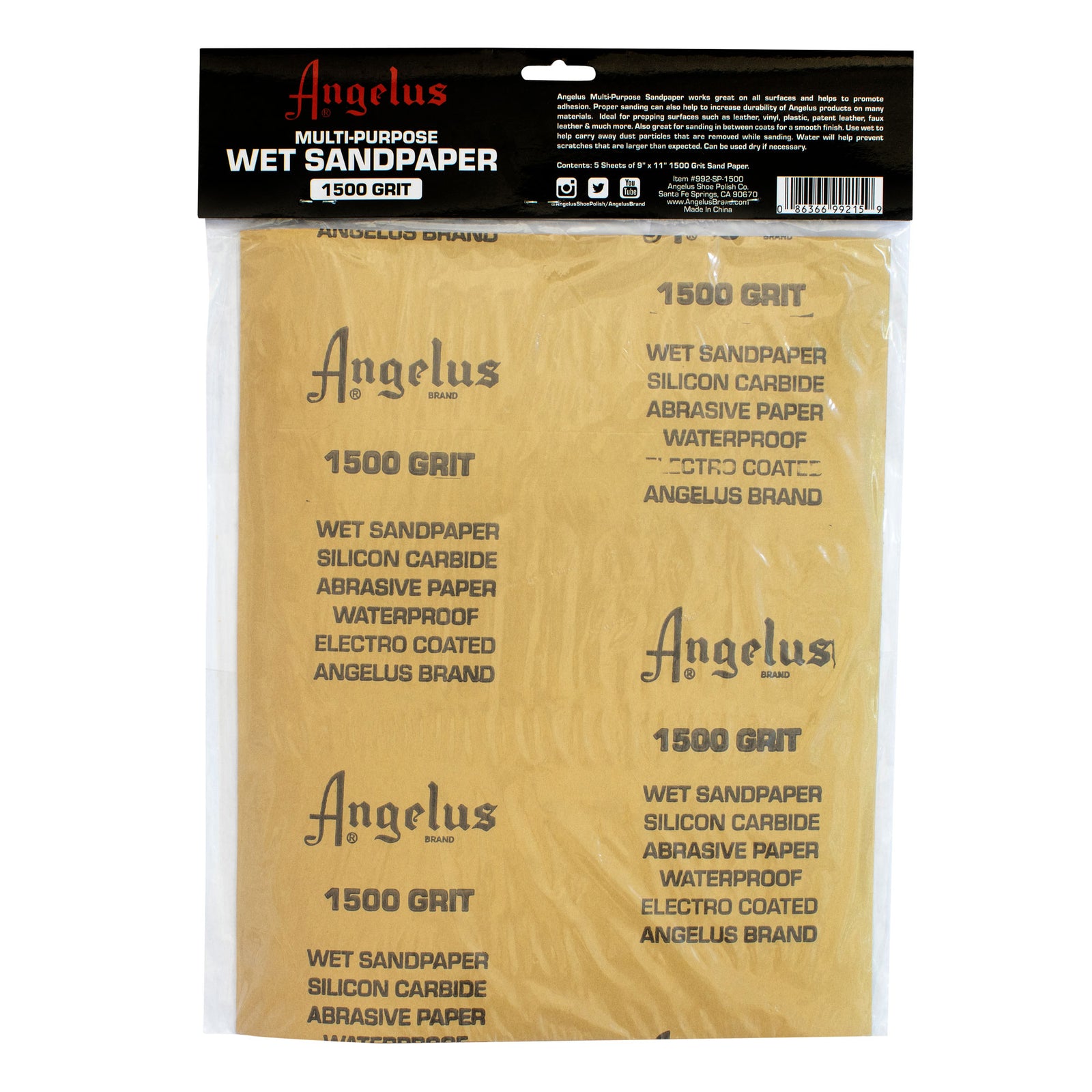 WET SANDPAPER 9X11 1500 GRIT 5PK