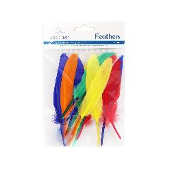 FEATHERS - 20PC ASSORTED COLORS 5.5" X 5.9"
