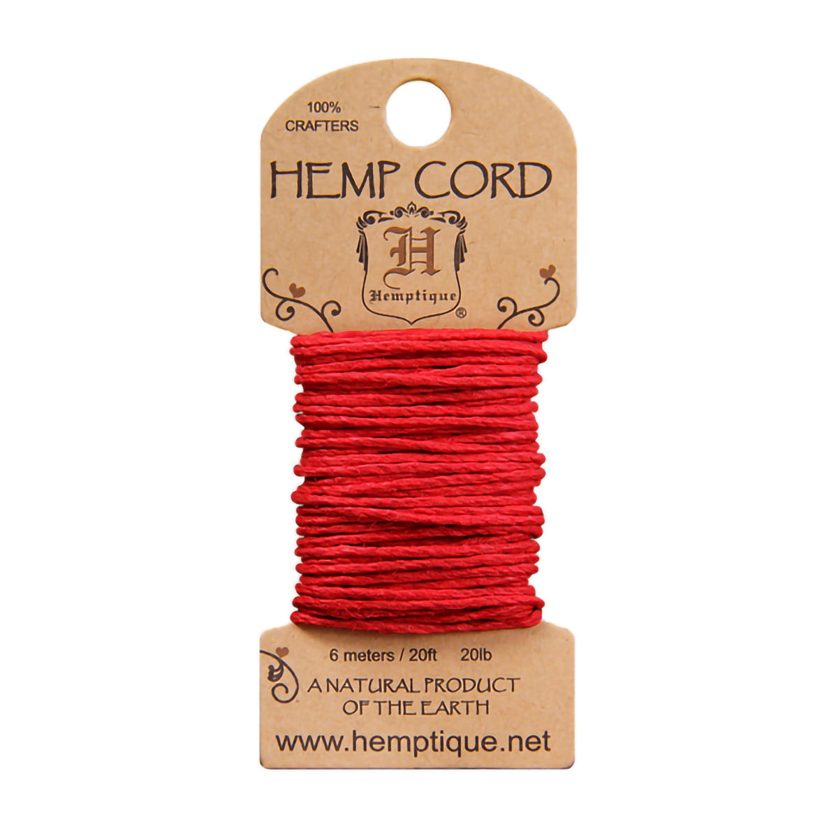 HEMP CORD 20FT RED