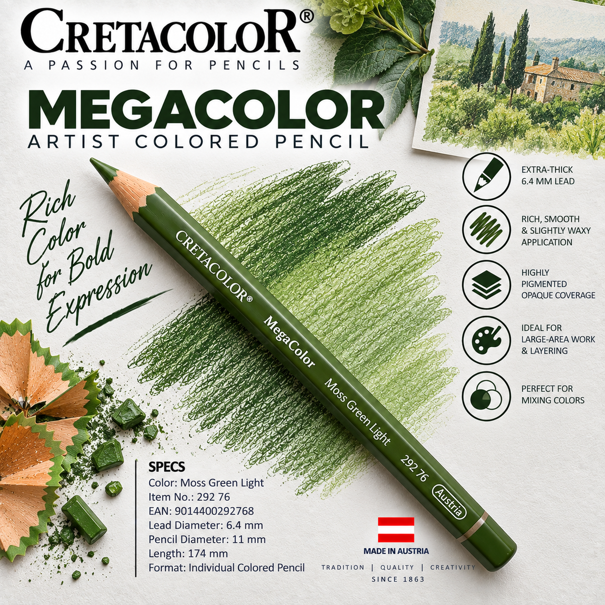 CRETACOLOR MEGACOLOR MOSS GREEN LIGHT