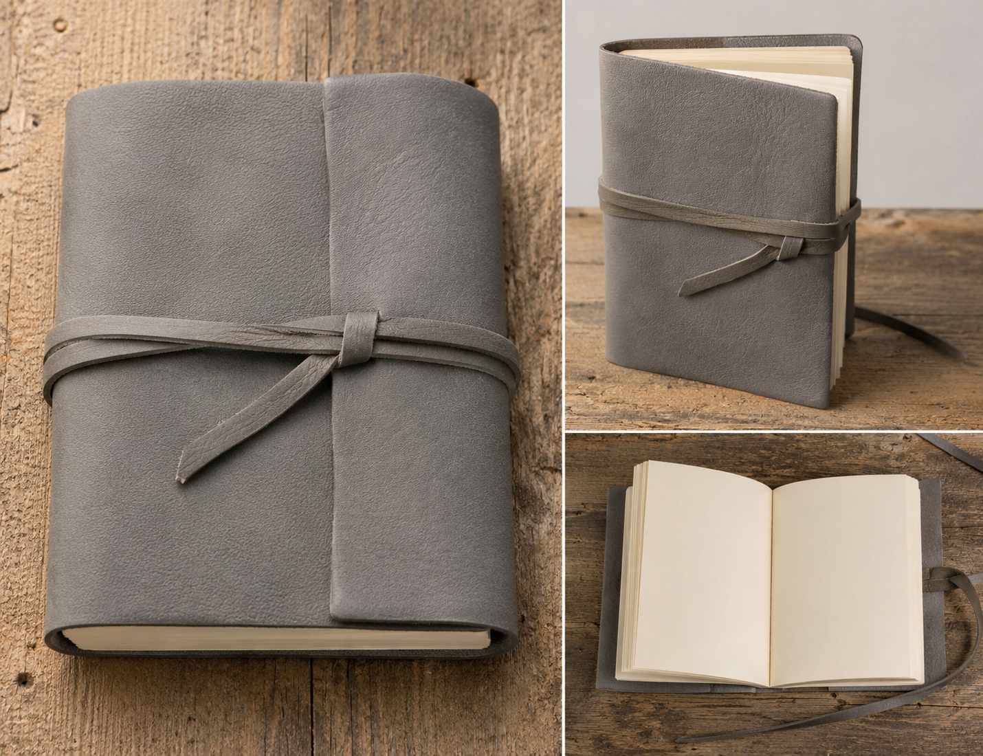 LEATHER JOURAL SLIM 5"x7" GRAY
