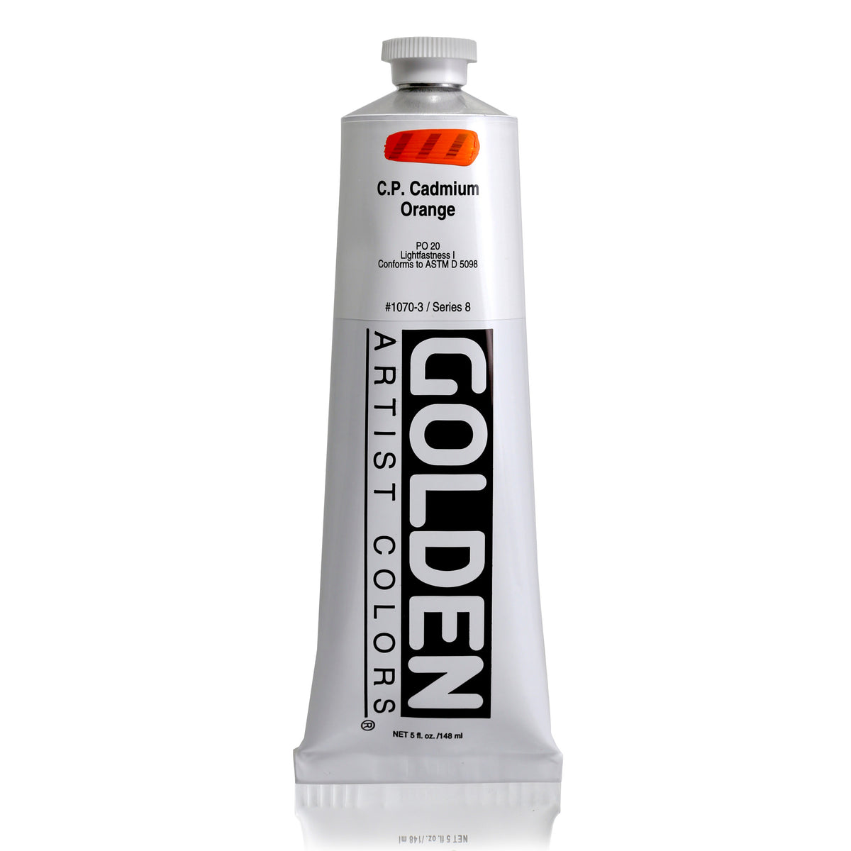 GOLDEN HEAVY BODY ACRYLIC C.P. CADMIUM ORANGE 5oz