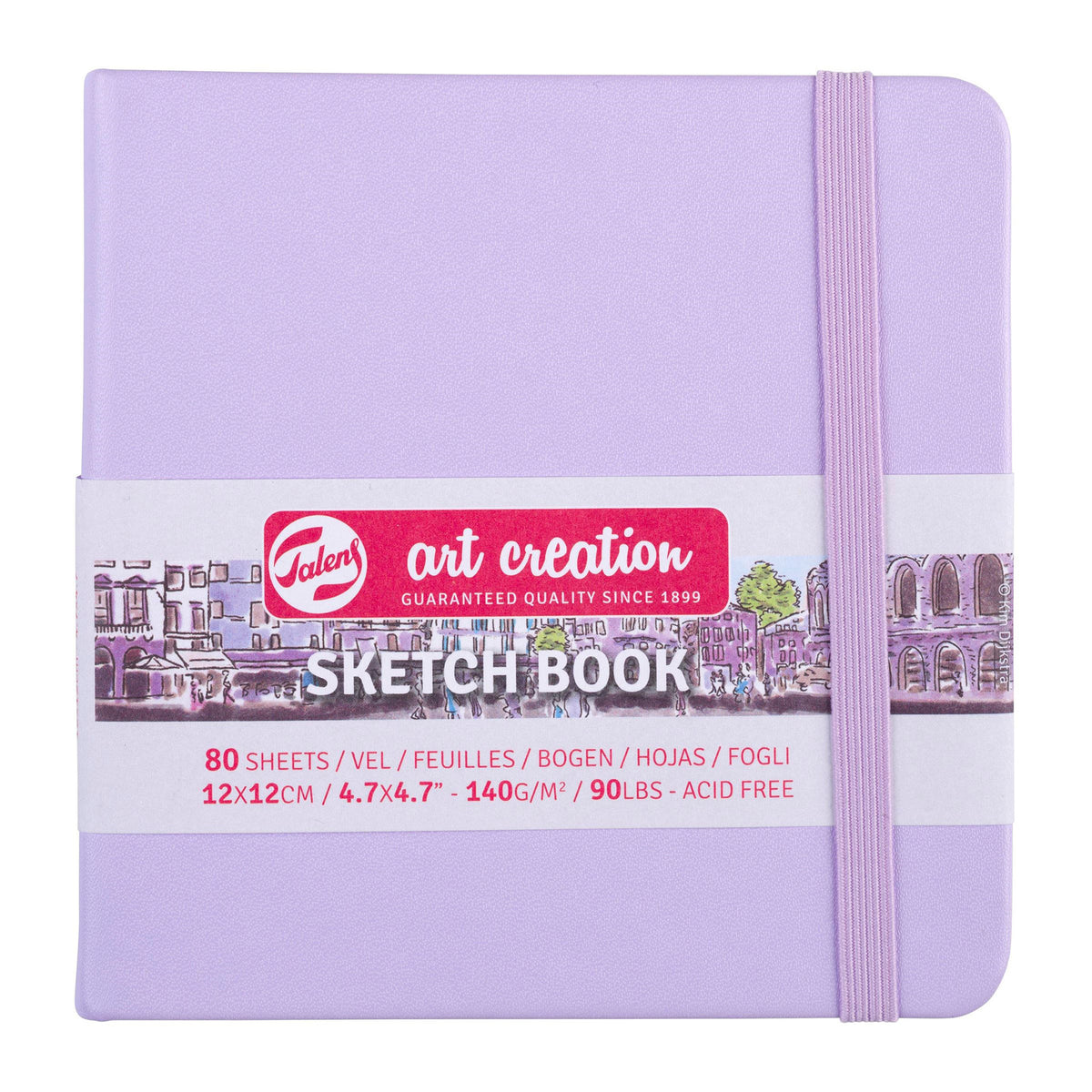 TALENS ART CREATION SKETCHBOOK 140G# PASTEL VIOLET COVER 12CM X 12CM