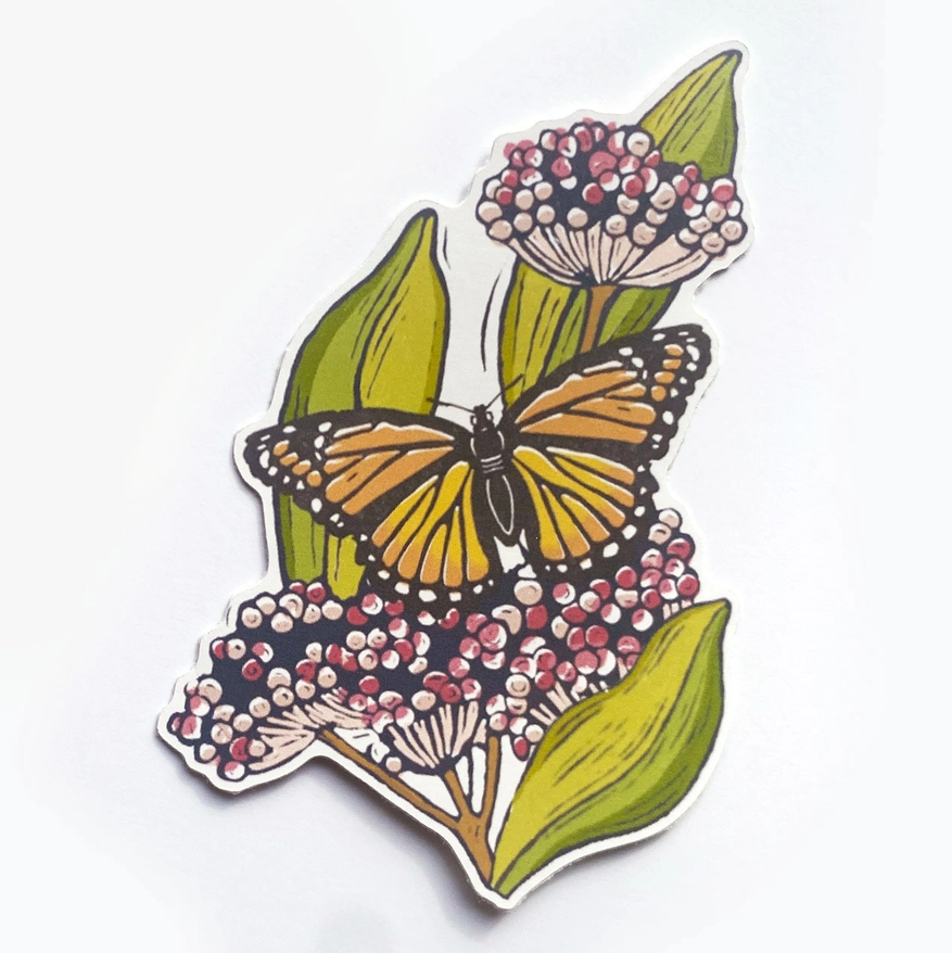 STICKER - MONARCH + MILKWEED