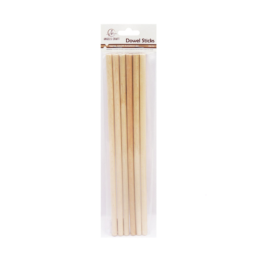DOWEL STICKS,  NATURAL 6PC