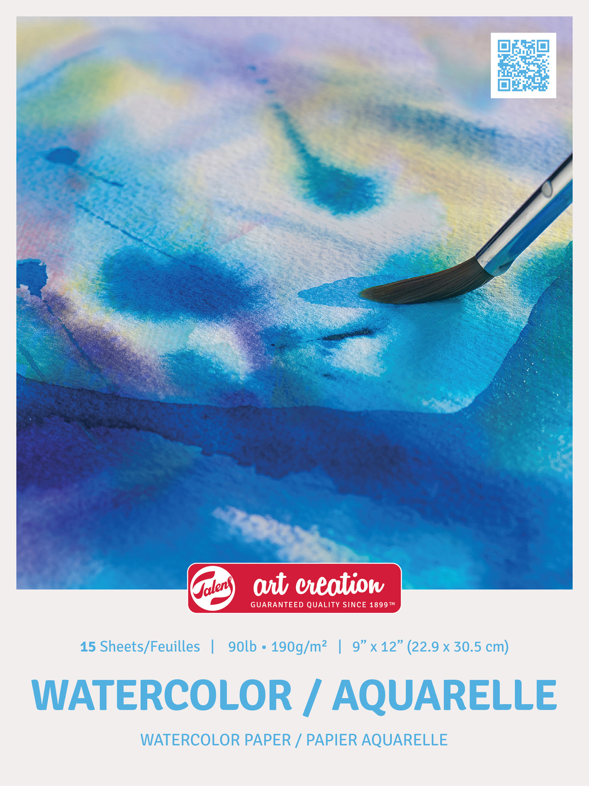 TALENS ART CREATION WATERCOLOR PAPER PAD 90LB COLD PRESS 9&quot; X 12&quot; 15 SHEETS