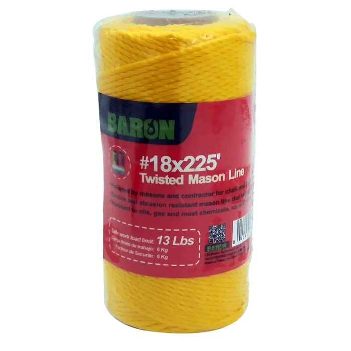 BARON YELLOW TWISTED MASONRY TWINE  #18×225′ 13LBS