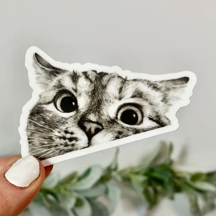 STICKER - PEEKING CAT