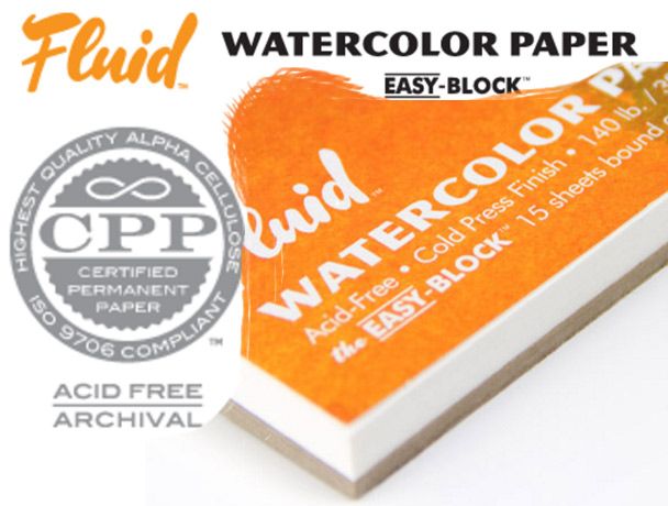 FLUID WATERCOLOR EASY-BLOCK COLD-PRESSED 6&quot;x6&quot;