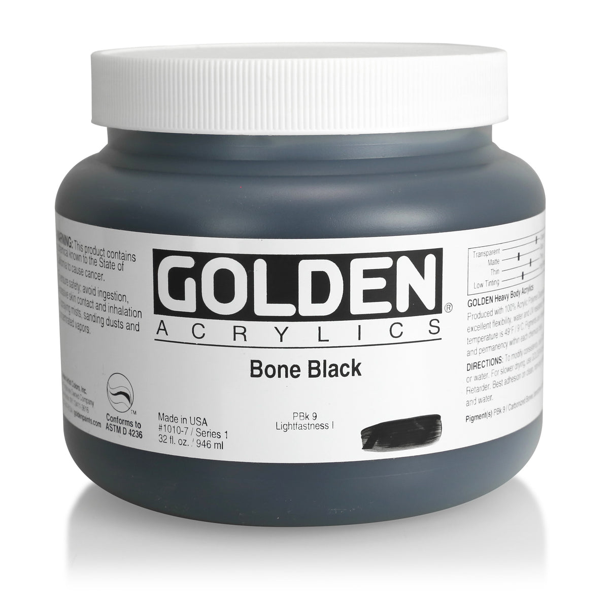 GOLDEN HEAVY BODY ACRYLIC BONE BLACK 32oz