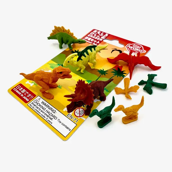 IWAKO DINOSAUR CARDED ERASER SET