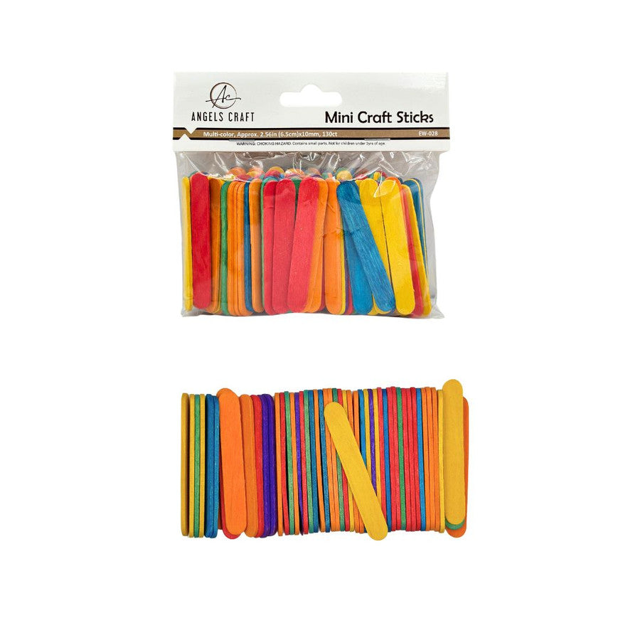 MINI WODDEN STICKS - MULTI COLORS 130PC