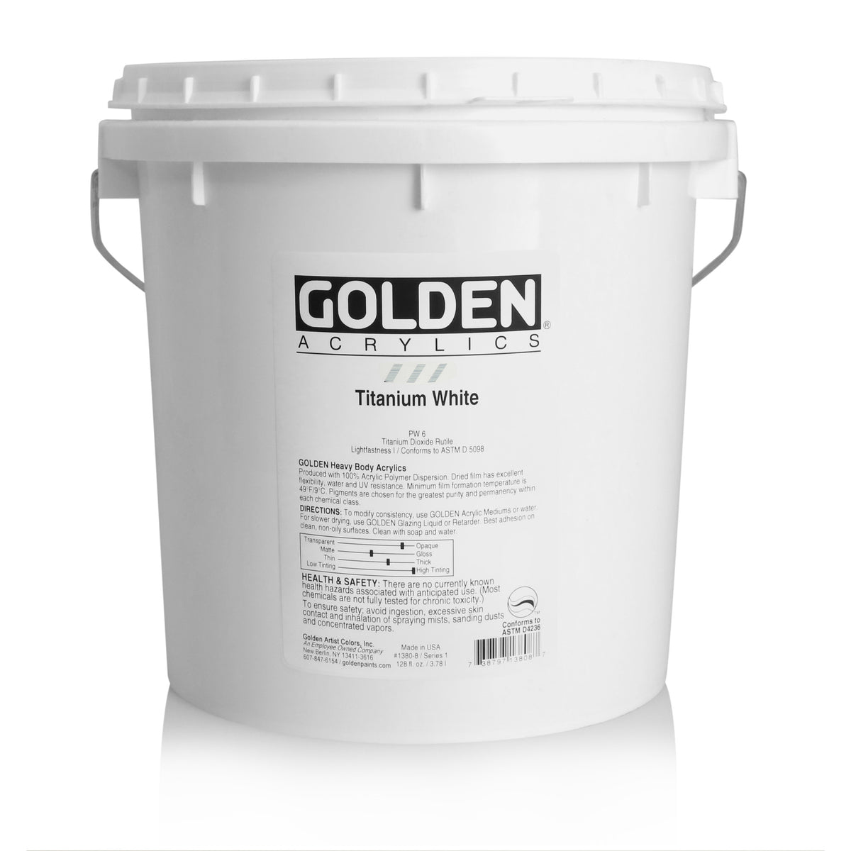 GOLDEN HEAVY BODY ACRYLIC TITANIUM WHITE 1 gal