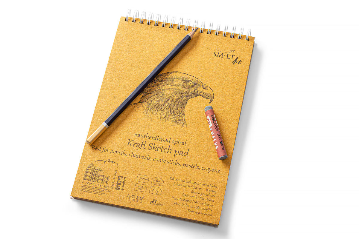 SKETCH PAD - AUTHENTIC, KRAFT  A5 (SPIRAL TOP)