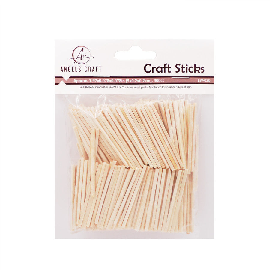 WOODEN CRAFT MATCH STICKS - NATURAL 400PC