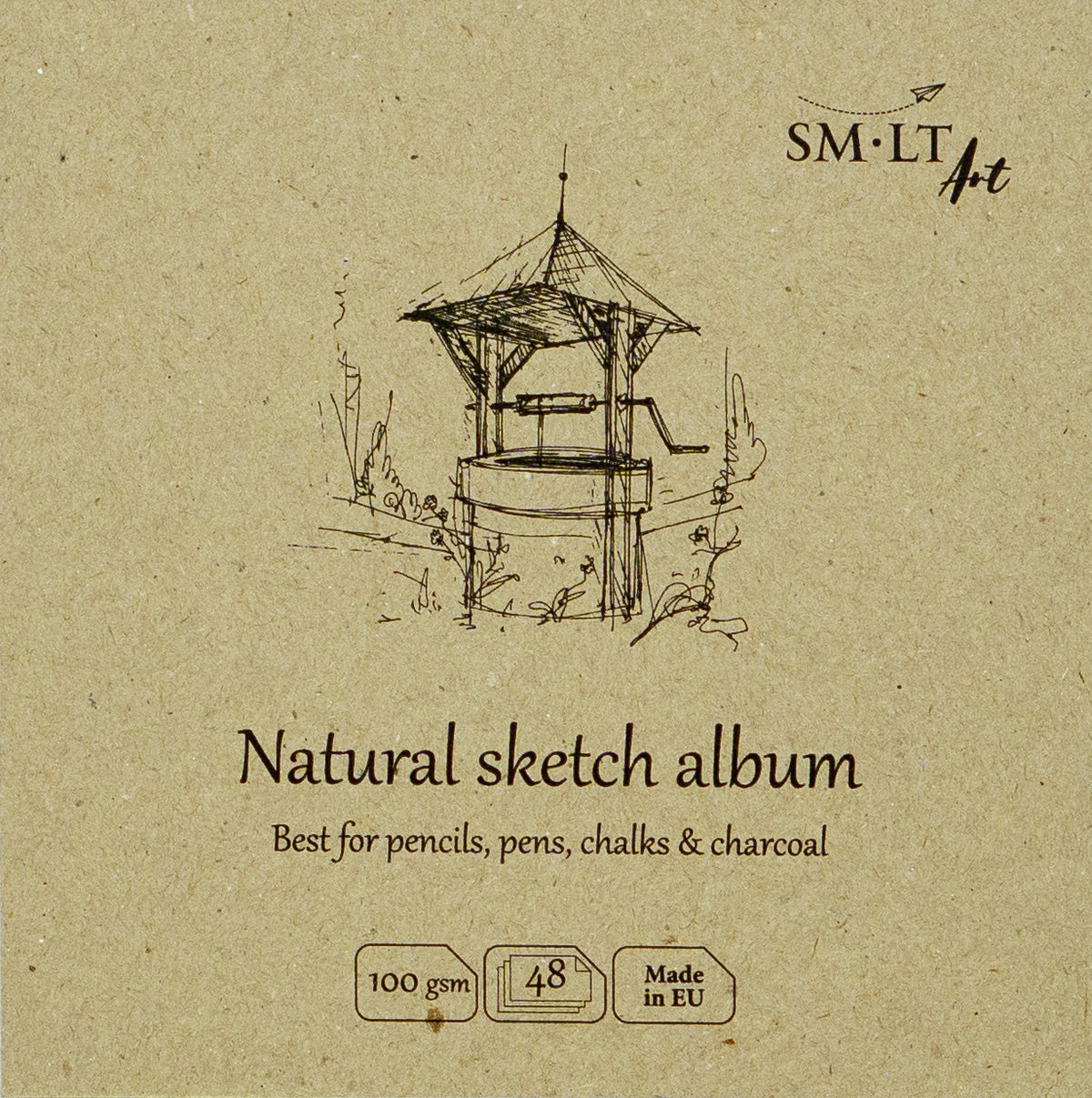 LAYFLAT DRAWING SKETCH ABLUM - AUTHENTIC NATURAL 140MM X 140MM (SQUARE)
