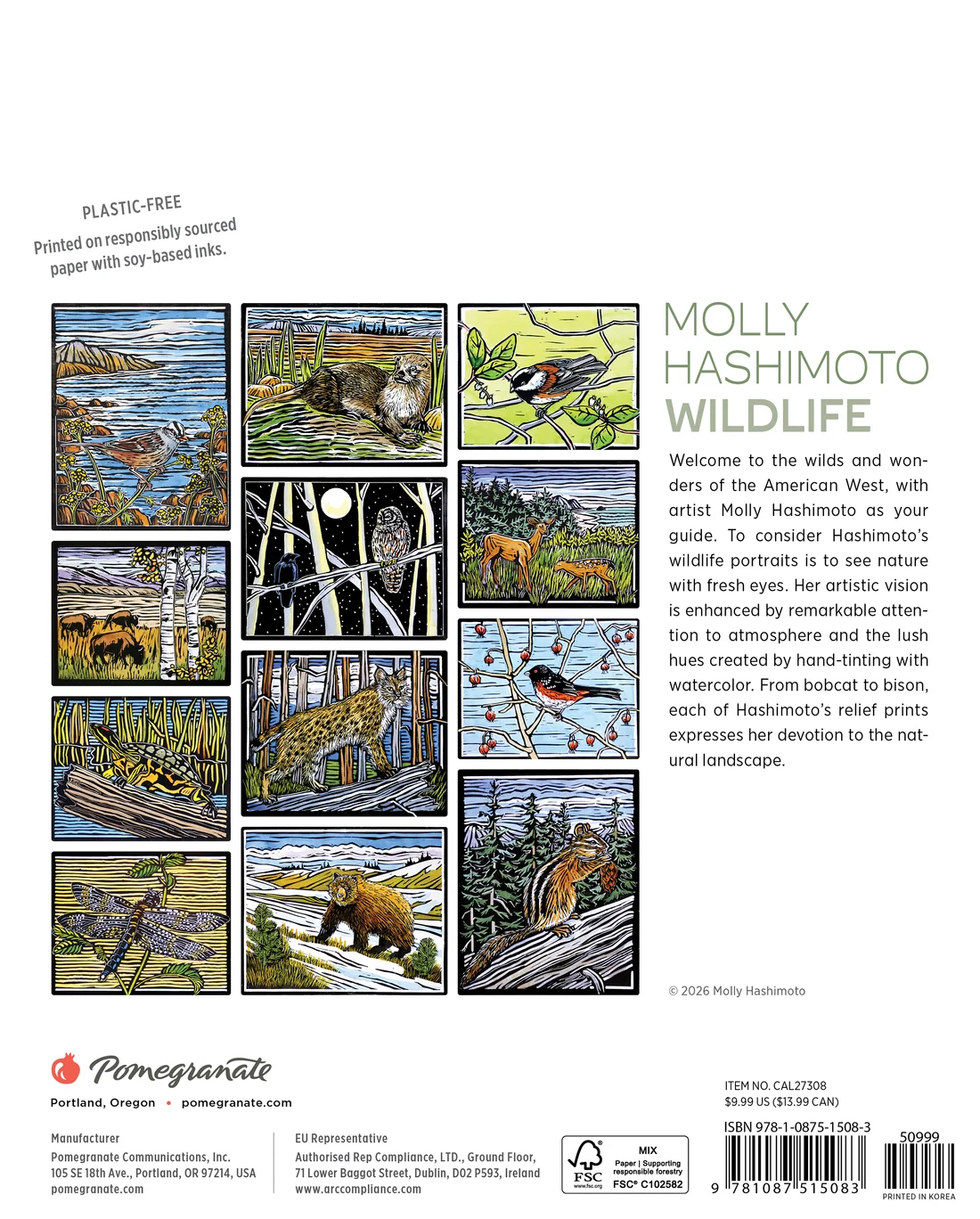 MINI WALL CALENDAR 2027 - MOLLY HASHIMOTO WILDLIFE
