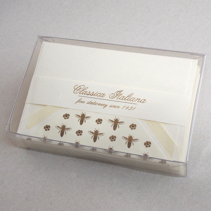CLASSICA LETTERPRESS CARDS 10-PACK GOLD BEE