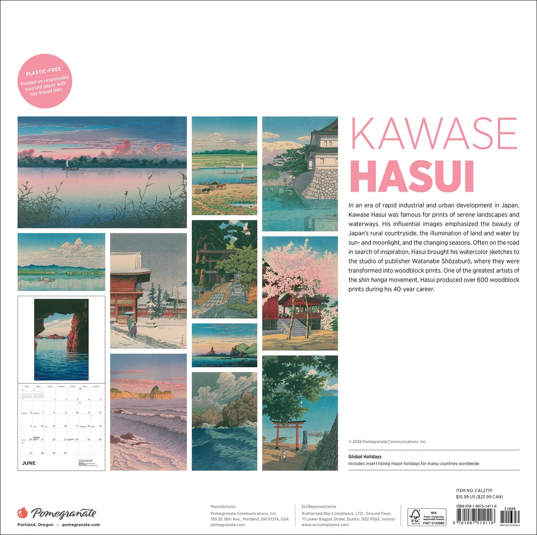 WALL CALENDAR 2027 - KAWASE HASUI