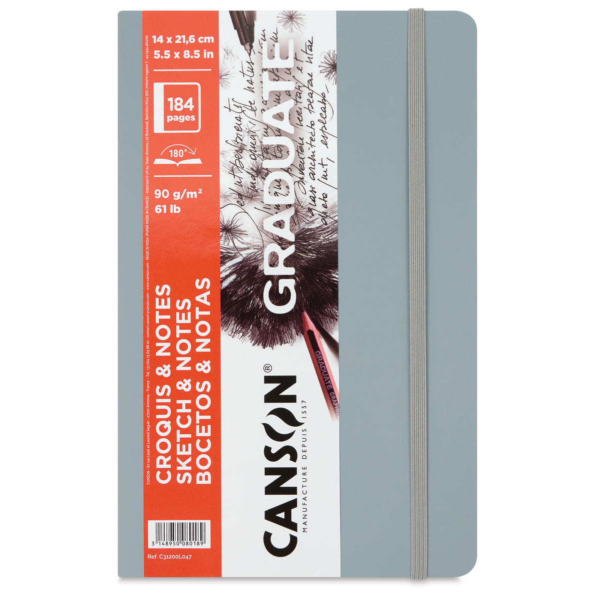 CANSON GRADUATE HARD COVER SKETCH BOOK LIGHT GRAY