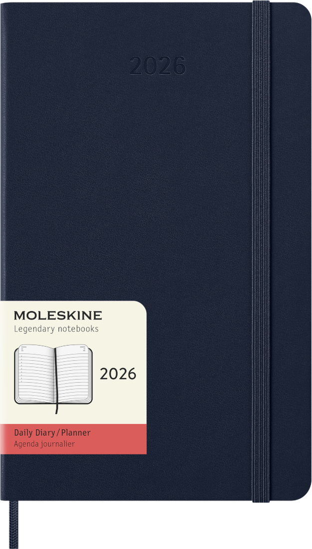 MOLESKINE CLASSIC 12 MONTH 2026 DAILY PLANNER, HARD COVER, LARGE (5" X 8.25"), SAPPHIRE