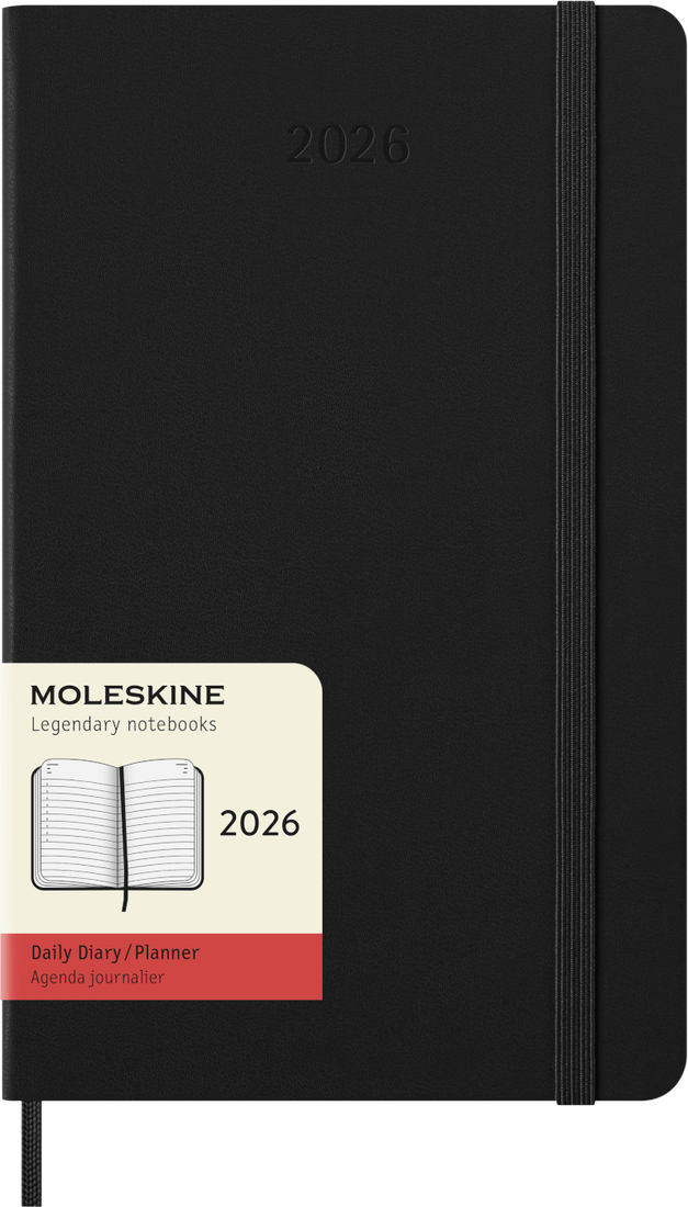 MOLESKINE CLASSIC 12 MONTH 2026 DAILY PLANNER, HARD COVER, POCKET (3.5" X 5.5"), BLACK,