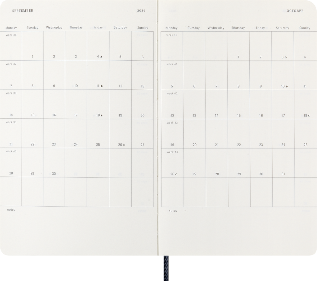 MOLESKINE CLASSIC 12 MONTH 2026 DAILY PLANNER, SOFT COVER, LARGE (5" X 8.25"), SAPPHIRE BLUE