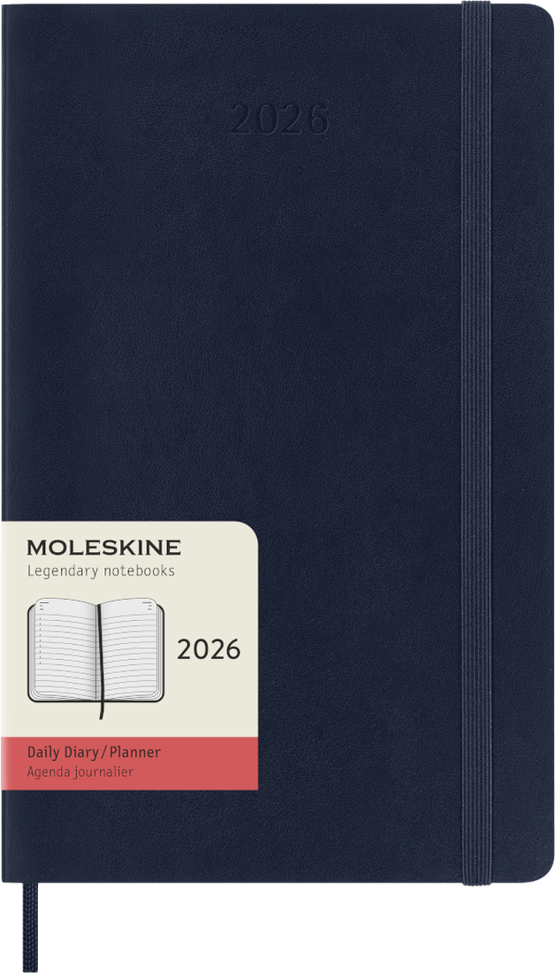 MOLESKINE CLASSIC 12 MONTH 2026 DAILY PLANNER, SOFT COVER, LARGE (5" X 8.25"), SAPPHIRE BLUE