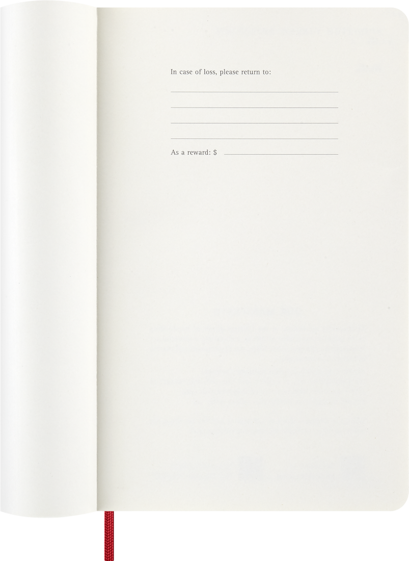 MOLESKINE CLASSIC 12 MONTH 2026 DAILY PLANNER, HARD COVER, LARGE (5" X 8.25"), SCARLET