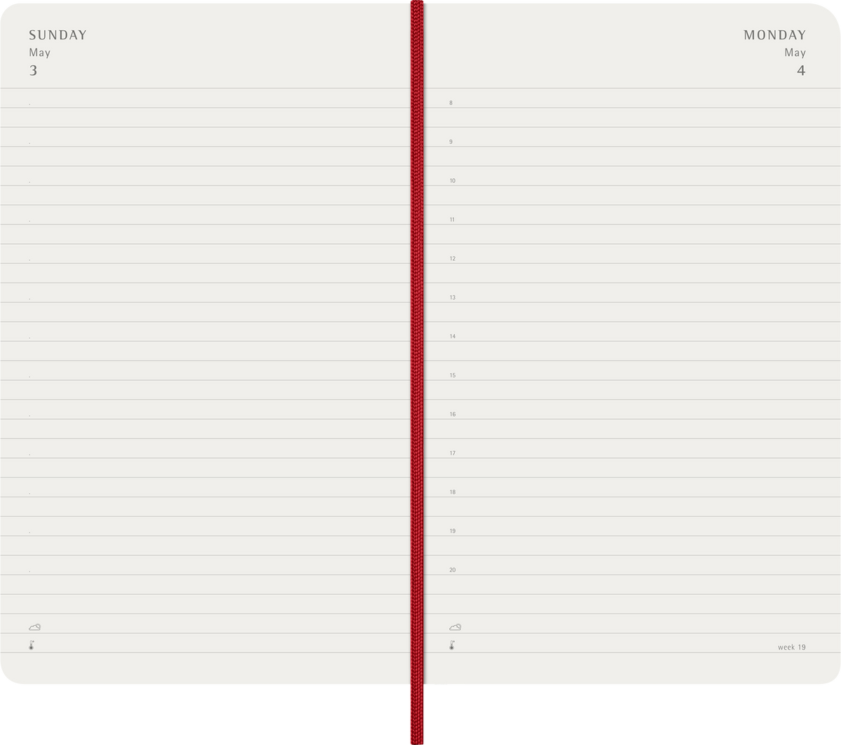 MOLESKINE CLASSIC 12 MONTH 2026 DAILY PLANNER, HARD COVER, LARGE (5" X 8.25"), SCARLET