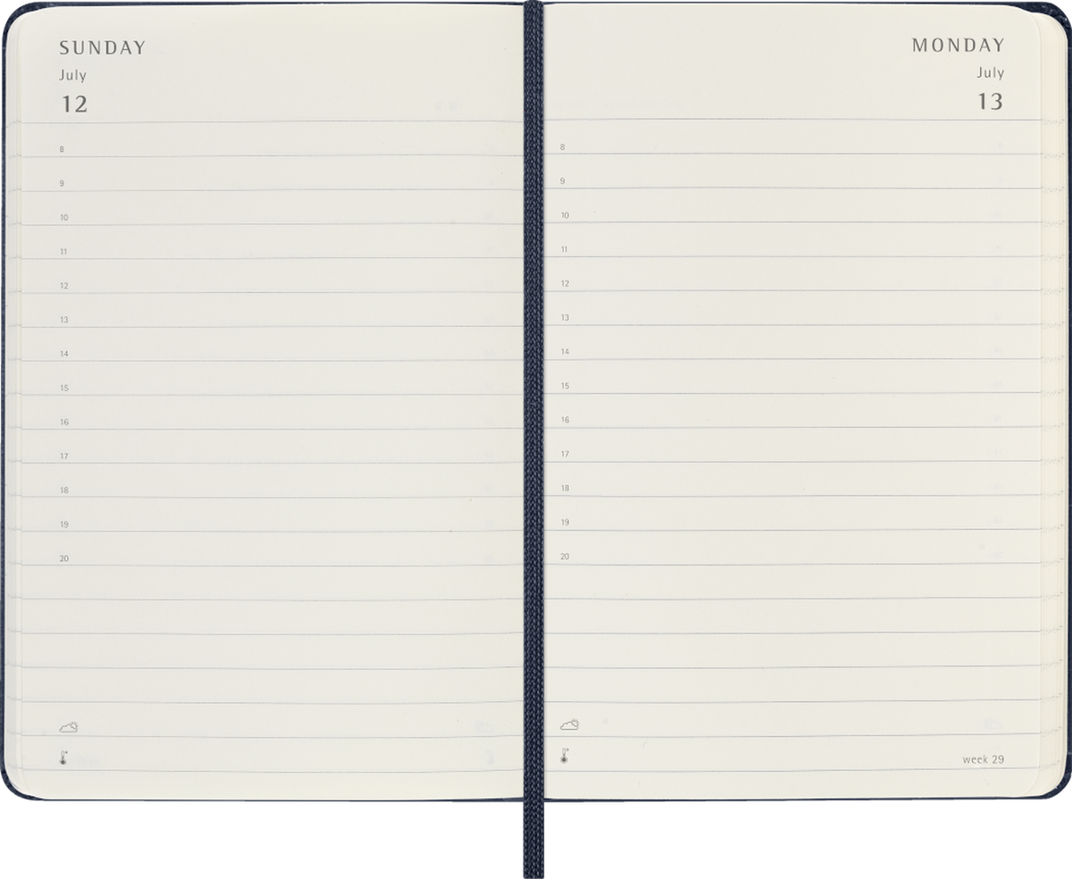 MOLESKINE CLASSIC 12 MONTH 2026 DAILY PLANNER, HARD COVER, POCKET (3.5" X 5.5"), SAPPHI