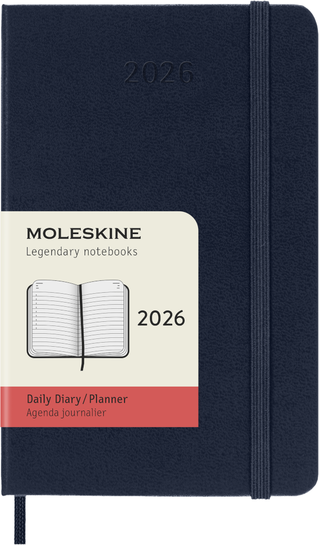 MOLESKINE CLASSIC 12 MONTH 2026 DAILY PLANNER, HARD COVER, POCKET (3.5" X 5.5"), SAPPHI