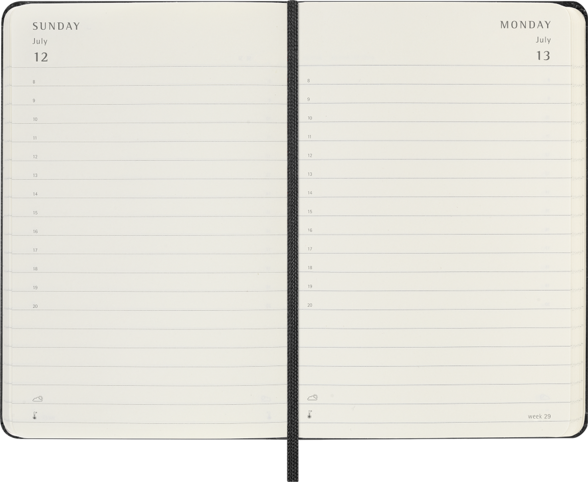 MOLESKINE CLASSIC 12 MONTH 2026 WEEKLY PLANNER, HARD COVER, POCKET (3.5" X 5.5"), BLACK