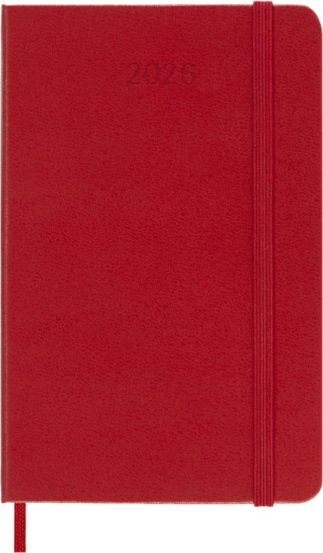 MOLESKINE CLASSIC 12 MONTH 2026 DAILY PLANNER, SOFT COVER, SCARLET RED, POCKET (3.5" X 5.5")