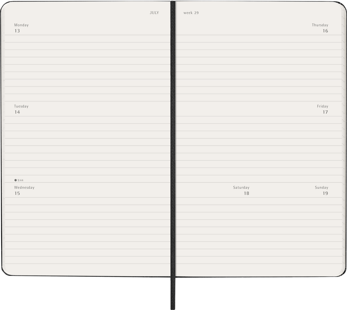 MOLESKINE CLASSIC 12 MONTH 2026 WEEKLY HORIZONTAL PLANNER, HARD COVER, LARGE (5" X 8.25"), BLACK