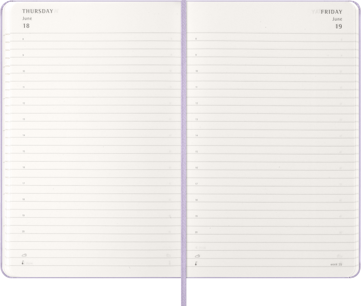 MOLESKINE CLASSIC 12 MONTH 2026 DAILY PLANNER, HARD COVER, LARGE (5" X 8.25"), PASTEL LILAC