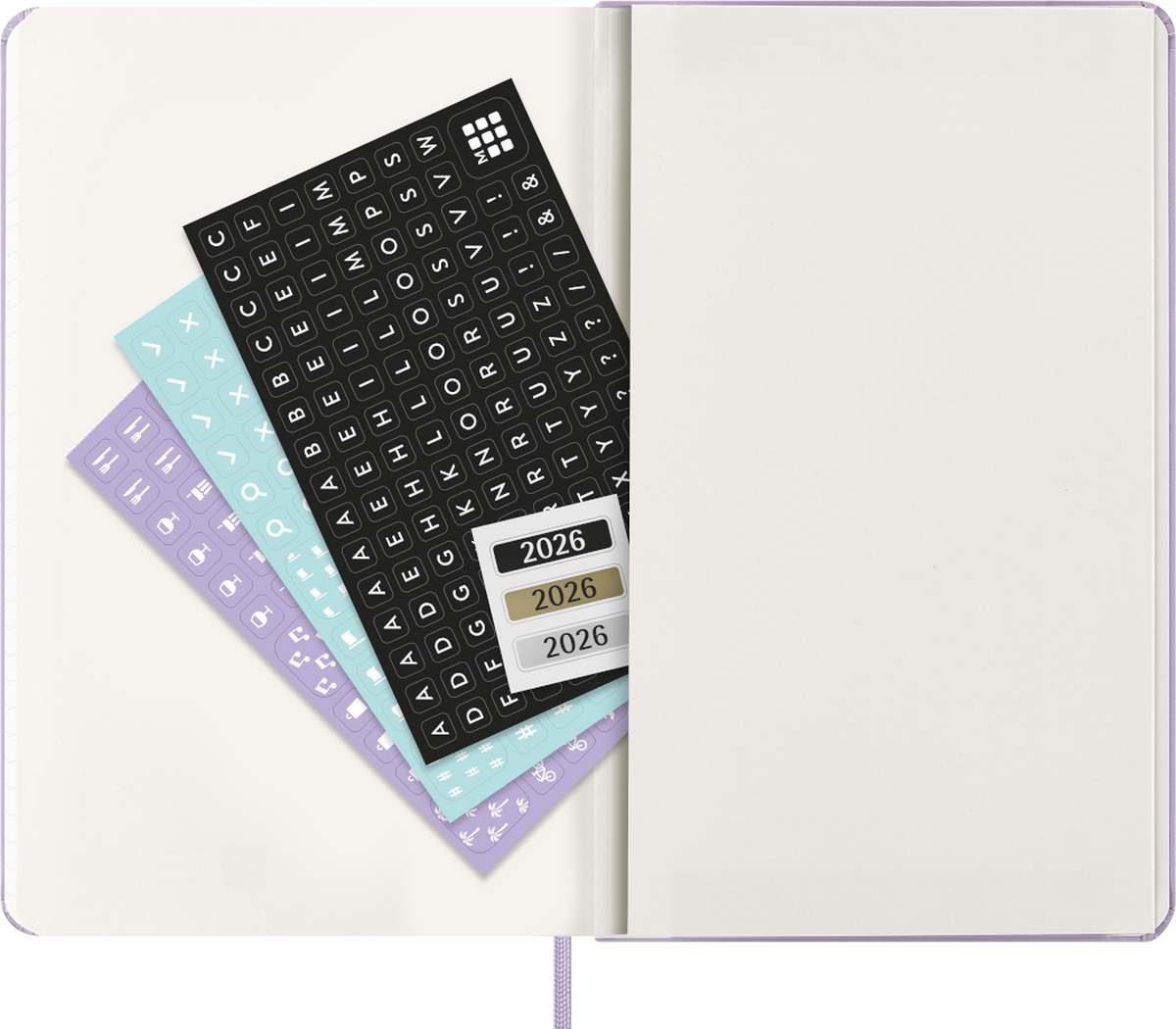 MOLESKINE CLASSIC 12 MONTH 2026 DAILY PLANNER, HARD COVER, LARGE (5" X 8.25"), PASTEL LILAC